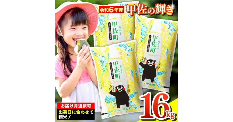 【ふるさと納税】令和6年産『甲佐の輝き』精米16kg（5kg×2袋、6kg×1袋）【配送月指定可！】／出荷日に合わせて精米 ／国産 ブレンド米 白米 精米 訳あり規格外 厳選 マイスター 複数原料米 熊本産 生活応援 【価格改定ZI】