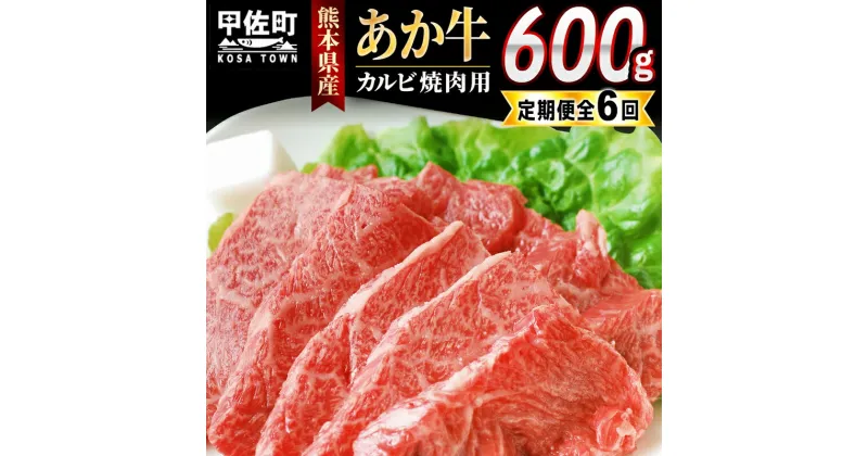 【ふるさと納税】【毎月お届け】熊本県産GI認証_くまもとあか牛カルビ焼肉用　600g【定期便6ヶ月コース】Z