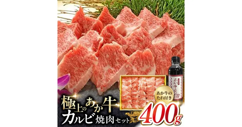 【ふるさと納税】あか牛 カルビ 焼肉セット 400g やきにく 焼き肉 贅沢 あか牛のたれ付き 熊本 赤牛 褐牛 あかうし 褐毛和種 肥後 冷凍 国産 牛肉【有限会社 三協畜産】[YCG007]