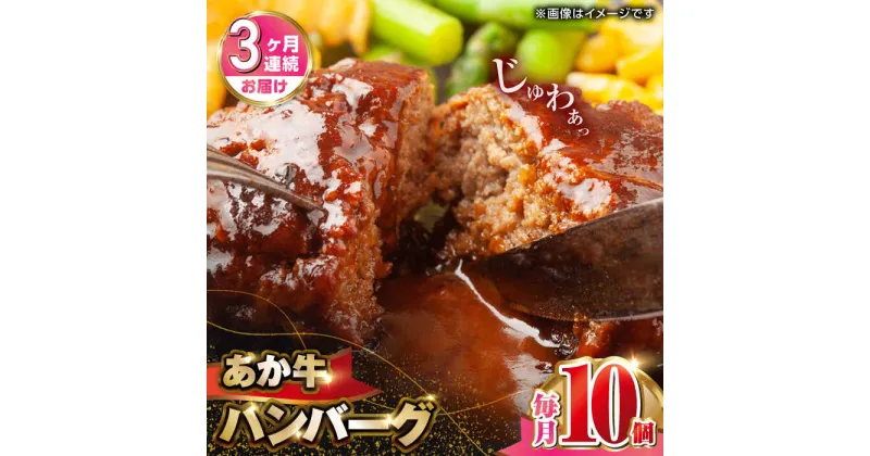 【ふるさと納税】【全3回定期便】肥後の赤牛 ハンバーグ 150g×10個 熊本 赤牛 ジューシー 褐牛 あかうし 褐毛和種 肥後 冷凍 国産 牛肉【やまのや】[YDF011]