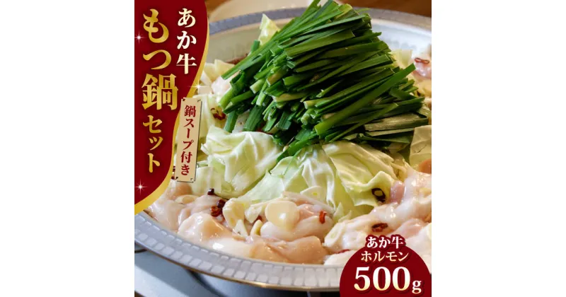 【ふるさと納税】熊本県産 あか牛 もつ鍋セット 500g スープ付き ホルモン 熊本 赤牛 褐牛 あかうし 褐毛和種 肥後 冷凍 国産 牛肉【有限会社 三協畜産】[YCG024]