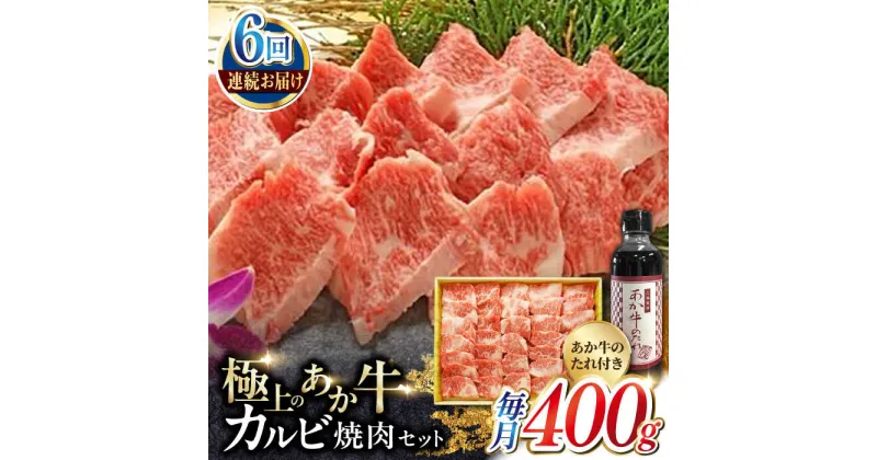 【ふるさと納税】【全6回定期便】熊本県産 あか牛 カルビ焼肉セット 400g 冷凍 専用タレ付き あか牛のたれ付き 熊本和牛【有限会社 三協畜産】[YCG068]