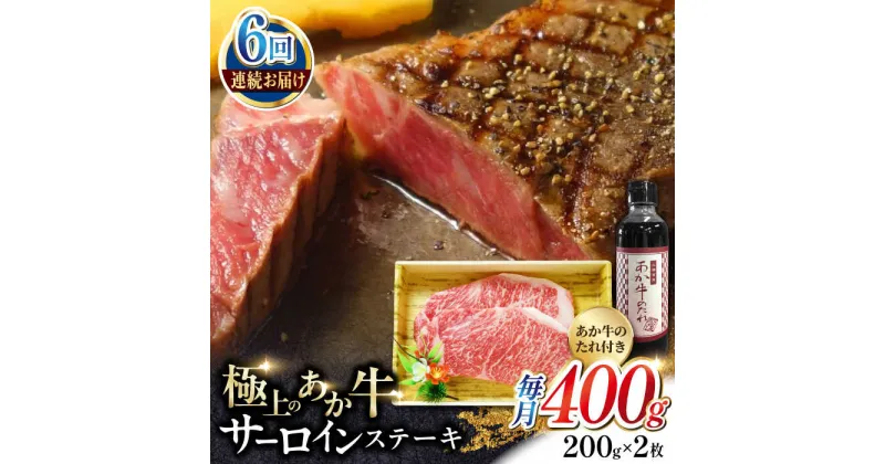 【ふるさと納税】【全6回定期便】熊本県産 あか牛 サーロインステーキセット 計400g ( 200g × 2枚 ) 冷凍 専用タレ付き あか牛のたれ付き 熊本和牛【有限会社 三協畜産】[YCG079]