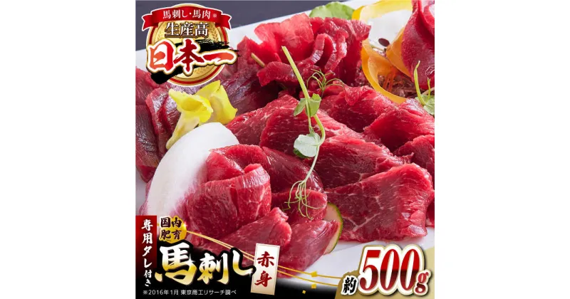 【ふるさと納税】国内肥育 馬刺し 赤身 約500g 専用タレ付き 熊本 山都町 冷凍 馬肉 馬刺 ヘルシー 小分け【有限会社 丸重ミート】[YAK002]