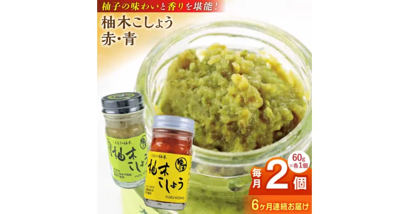 【ふるさと納税】【全6回定期便】柚木こしょう 赤 青 各1個 食べ比べセット ( 60g × 2個 ) 柚子胡椒 ゆず 柚子 胡椒 調味料 熊本 山都町【本田農園】[YDL023]