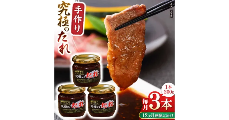 【ふるさと納税】【全12回定期便】自家製 究極のたれ 200g×3本セット 【肉のみやべ】[YAC027]