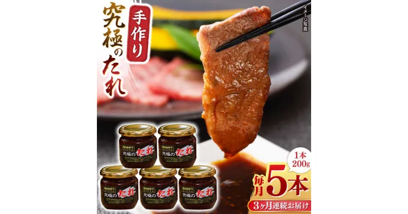 【ふるさと納税】【全3回定期便】 自家製 究極のたれ 200g×5本セット 【肉のみやべ】[YAC028]