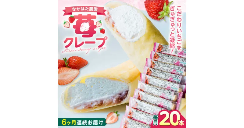 【ふるさと納税】【全6回定期便】なかはた農園の苺クレープ 20本 山都町産 熊本県産【なかはた農園】 アイス おやつ おかし スイーツ デザート いちご イチゴ[YBI057]