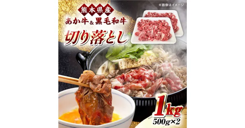 【ふるさと納税】熊本県産 くまもと黒毛和牛 あか牛 ミックス 切り落とし 1kg【熊本県畜産農業協同組合】[YAD014]