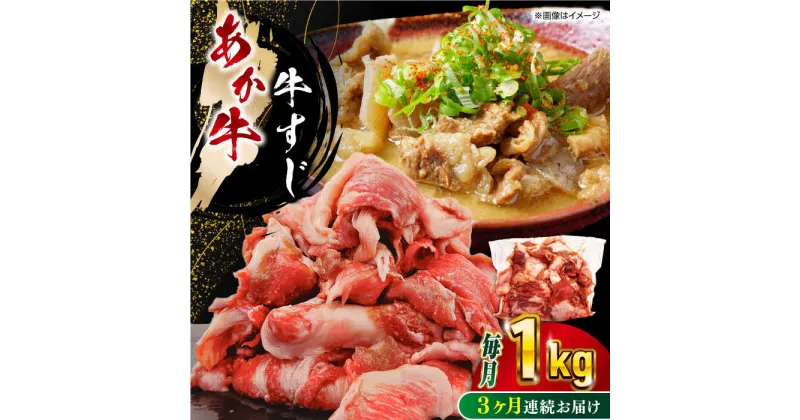 【ふるさと納税】【全3回定期便】熊本あか牛スジ 1kg 熊本県 山都町 あか牛 あかうし 牛スジ 煮込み【五右衛門フーズ】[YBZ048]