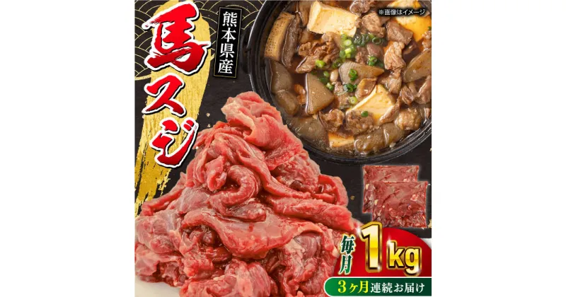 【ふるさと納税】【全3回定期便】馬スジ 1kg ( 500g × 2 ) 熊本県 馬肉 スジ 馬すじ 煮込み 煮物【五右衛門フーズ】[YBZ040]