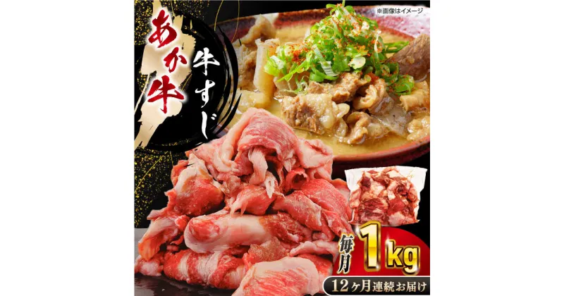 【ふるさと納税】【全12回定期便】熊本あか牛スジ 1kg 熊本県 山都町 あか牛 あかうし 牛スジ 煮込み【五右衛門フーズ】[YBZ050]