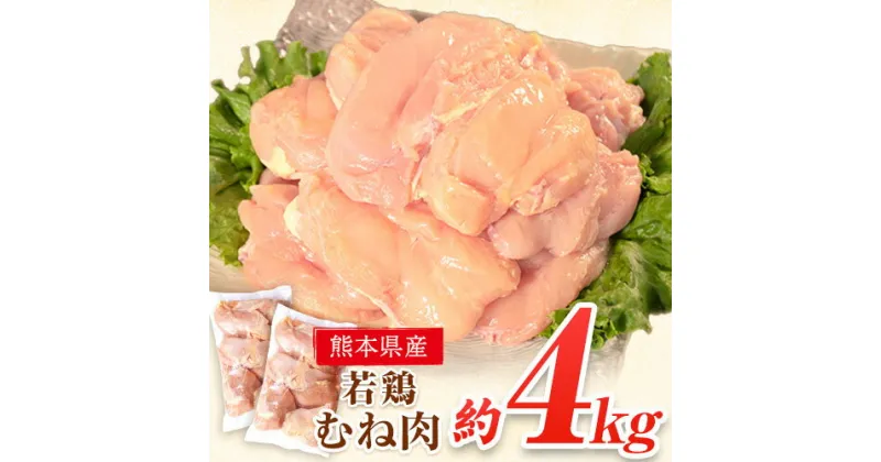 【ふるさと納税】 鶏肉 若鶏 むね肉 約2kg×2袋(1袋あたり約300g×7枚前後) たっぷり大満足！計4kg！《30日以内に出荷予定(土日祝除く)》 熊本県 葦北郡 津奈木町 訳あり SDGs 定期 でない