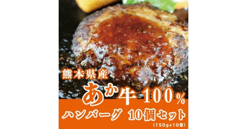 【ふるさと納税】牛肉100％ 国産 冷凍 調理済み あか牛 湯煎 熊本県産 赤牛 ハンバーグ 150g×10個 G-48　熊本県産 和牛 あか牛 九州産 国産 牛肉 冷凍 送料無料 ハンバーグ　お届け：※約3ヶ月ほどお待ちいただく場合がございます。