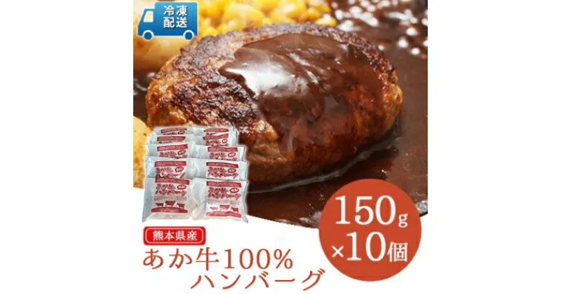 【ふるさと納税】牛肉100％ 国産 冷凍 あか牛 熊本県産 赤牛 ハンバーグ 150g×10個 熊本 和牛 肥後 肉 お肉 牛肉 配送不可:離島、沖縄県　熊本県産 和牛 あか牛 国産 牛肉 冷凍 送料無料 ハンバーグ