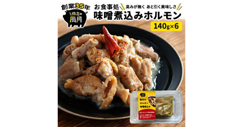 【ふるさと納税】ホルモン 味噌煮込み 140g×6個 セット 豚 豚肉 肉 お肉 温めるだけ 配送不可:離島　 つまみ お酒のあて 一品料理 晩酌 お酒のお供 お家居酒屋 簡単 便利 臭みがない おかず