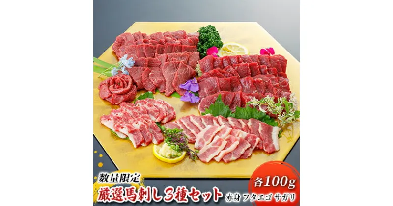 【ふるさと納税】馬刺し 赤身 フタエゴ サガリ 3種 計300g 各100g　 馬肉 馬刺し食べ比べ 人気部位3種 旨味 馬ひも コリコリ食感 馬刺し3種 つまみ お酒のあて お酒のお供 一品料理