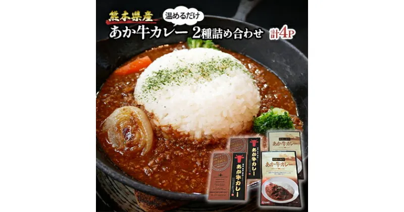 【ふるさと納税】レトルト カレー セット 2種 詰め合わせ 熊本 あか牛 カレー 180g×2 あか牛100％ 挽肉カレー 220g×2 温めるだけ　 簡単調理 ランチ 昼ごはん 夕飯 晩御飯 夜食 洋食