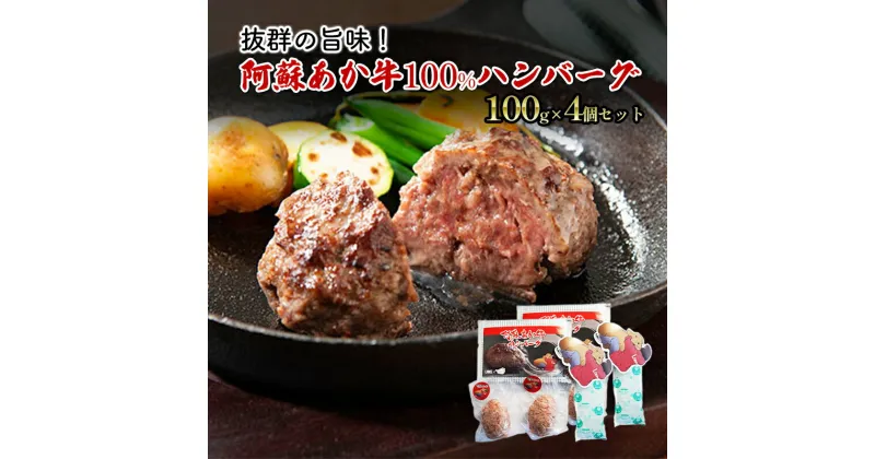 【ふるさと納税】ハンバーグ セット 4個 阿蘇 あか牛 牛肉 100% 2p×2個 肉 お肉 にく 赤牛 配送不可：離島　錦町