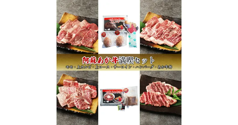 【ふるさと納税】焼肉 セット 食べ比べ カルビ ロース ハンバーグ 阿蘇 あか牛 満喫セット 赤牛 焼き肉 牛肉 肉 お肉 配送不可：離島　錦町