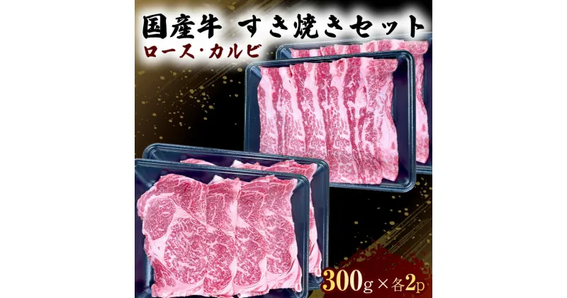 【ふるさと納税】国産 牛 すき焼き セット ロース カルビ 各600g 肉 お肉 牛肉 すきやき しゃぶしゃぶ ※配送不可：離島