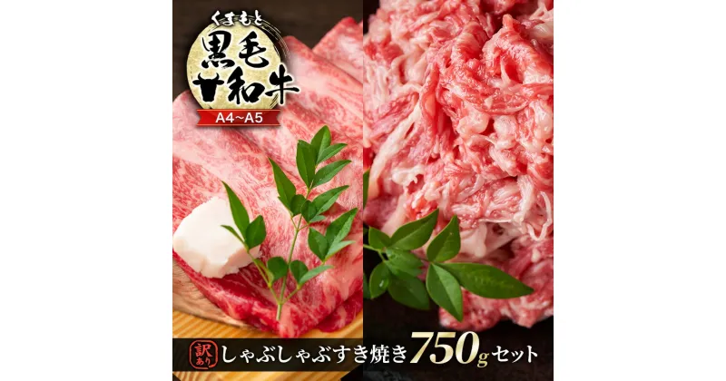 【ふるさと納税】訳あり 牛肉 A4～A5 くまもと 黒毛和牛 しゃぶしゃぶ すき焼き 750g セット 肉 お肉 ※配送不可：離島