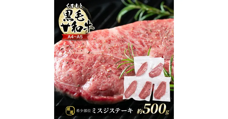 【ふるさと納税】牛肉 厳選 希少部位 A4～A5 くまもと 黒毛和牛 ミスジ ステーキ 約500g (100g×5p) 肉 お肉 ※配送不可：離島