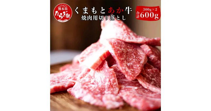 【ふるさと納税】熊本県産 GI認証取得 くまもとあか牛 焼肉用 切り落とし 合計600g ＜ 300g×2パック ＞ 焼肉 お肉 小分け 肉 牛肉 赤身 国産牛 和牛 あか牛 ヘルシー 高品質 BBQ バーベキュー アウトドア キャンプ 冷凍 送料無料