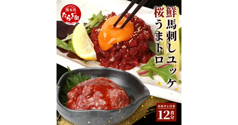 【ふるさと納税】【発送時期が選べる】馬刺しユッケ・桜うまトロ 12食 小分け セット 合計約660g 熊本 千興ファーム 馬刺し 約50g×6パック 桜うまトロ 約60g×6パック たれ 万能和風ソース 付 世界的衛生基準SQF取得 真空パック 馬刺 ユッケ 熊本県 冷凍 送料無料