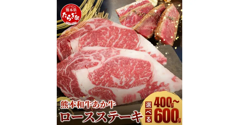 【ふるさと納税】容量選べる！熊本県産 あか牛 ロース ステーキ【 200g×2枚または3枚】 計400g ・ 600g 熊本県産 赤身 褐毛和種 国産 和牛 牛肉 肉 ステーキ ご馳走 お取り寄せグルメ 記念日 パーティ 冷凍 国産 熊本県産 送料無料