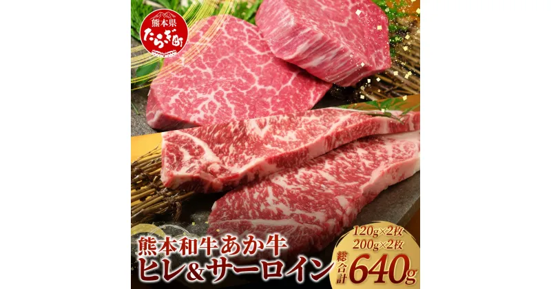 【ふるさと納税】熊本県産 あか牛 極上 ヒレ ＆ サーロイン ステーキ セット 計550g ＜ヒレ120g×2、サーロイン200g×2＞ 上質 冷凍 牛肉 赤身 希少 あかうし ヒレ サーロイン ステーキ ご馳走 記念日 ハレの日 熊本県産 褐毛和種 送料無料