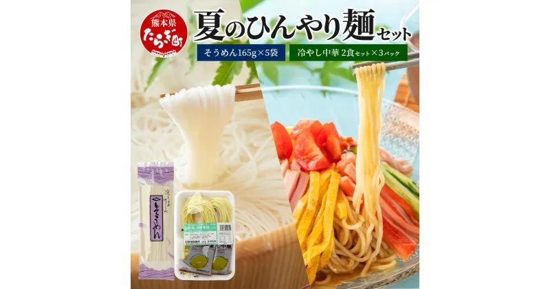 【ふるさと納税】【10月終了】那須の ひんやり麺 セット～ 冷やし中華 6食 ＆ そうめん 5袋～ 涼 麺 冷やし ラーメン ソーメン 食欲増進 さっぱり お手軽ランチ 那須製麺所 熊本県 多良木町 076-0467