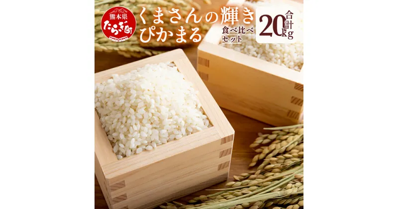 【ふるさと納税】【令和6年産】 新米 多良木町産 お米食べ比べ 計20kg『くまさんの輝き』(5kg×2袋)＋『ぴかまる』 (5kg×2袋) お米の食べくらべ お米2品種 セット 米 お米 白米 精米 熊本県産 多良木町 艶 粘り 甘み うま味 もちもち 熊本のお米 計20キロ 送料無料 新着