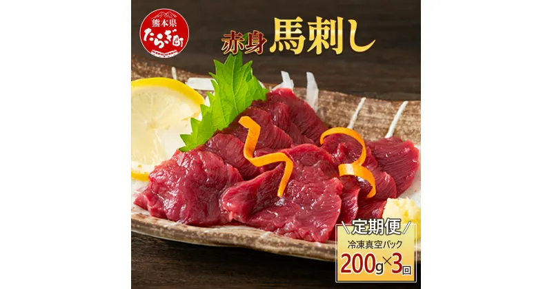 【ふるさと納税】【定期便3回】赤身 馬刺し ブロック 計600g (100g×2)×3回 冷凍真空パック【 熊本県 多良木町 たらぎ 馬肉 馬刺し 冷凍 真空 熊本肥育 】 041-0141