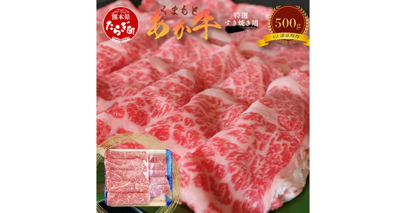 【ふるさと納税】 GI認証 【 くまもとあか牛 】 特選 すき焼き用 500g あか牛 和牛 牛肉 熊本 ブランド牛 すきやき すき焼 スキヤキ 肉じゃが ごちそう 記念日 国産 お肉 冷凍 九州産 熊本県産 送料無料