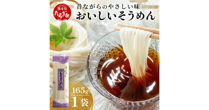 【ふるさと納税】【10月終了】那須の おいしい そうめん 2人前×1袋（165g）【 レターパックでお届け】 涼 麺 冷やし ソーメン 夏 さっぱり 手軽 ランチ 便利 保存食 常温保存 昼食 夕食 夜食 1000円 スーパーセール お買い物マラソン ふるさと納税 熊本県 多良木町