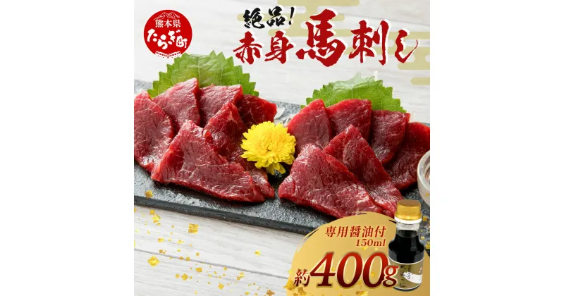 【ふるさと納税】熊本県 赤身 馬刺し 約400g【専用醤油付き 150ml×1本 熊本県 多良木町 ふるさと納税 馬肉 馬さし 肉 ヘルシー 赤身 本場 冷凍 希少部位 ヘルシー 盛り合わせ 九州産 熊本 熊本県産 送料無料