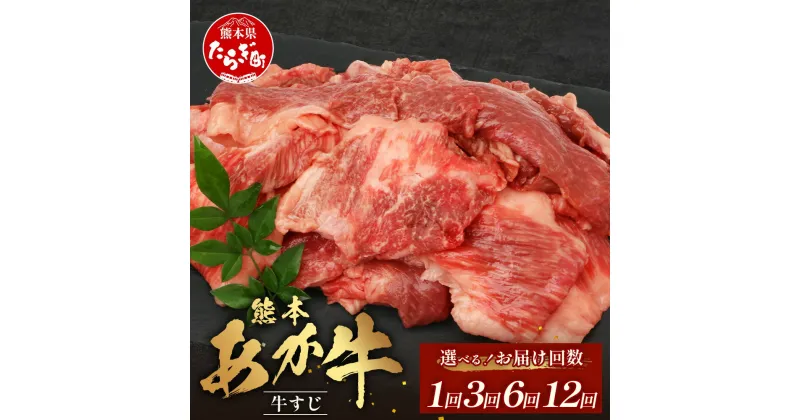 【ふるさと納税】《配送回数が選べる》熊本あか牛 スジ肉 1kg 1回 ・ 3回 ・ 6回・12回 牛スジ くまもとあか牛 熊本 熊本県産 あか牛 国産牛 牛 牛肉 肉 和牛 お肉 すじ 牛スジ 牛筋 煮込み カレー おでん 送料無料 GI認証取得 冷凍 国産 041-0147