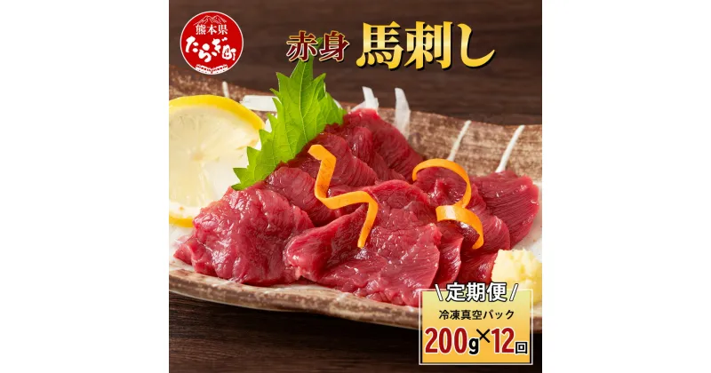 【ふるさと納税】 【定期便12回】赤身 馬刺し ブロック 200g (100g×2)×12回 【 合計 2.4Kg 】 冷凍真空パック 【 熊本県 多良木町 たらぎ 馬肉 馬刺し 冷凍 真空 熊本肥育 】 041-0162