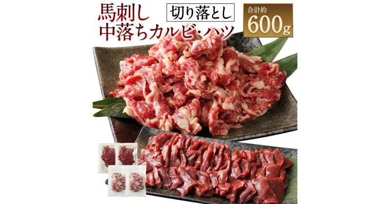 【ふるさと納税】生でも焼きでもOK！ 馬刺しカルビ 心臓 (ハツ) 切り落とし 計約600g バラ (中落ち) 400g (約200g×2) 馬心臓 200g (約100g×2) セット お肉 肉 馬肉 熊本県 湯前町 送料無料