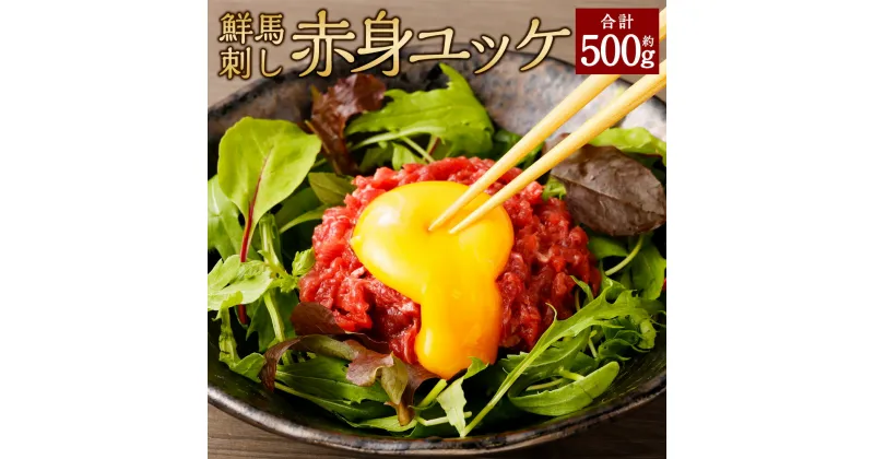 【ふるさと納税】鮮馬刺し 赤身ユッケ 10個セット 約500g 約50g×10 馬刺し 馬肉 線切り ユッケ たれ 簡単 混ぜるだけ 熊本県 湯前町 送料無料