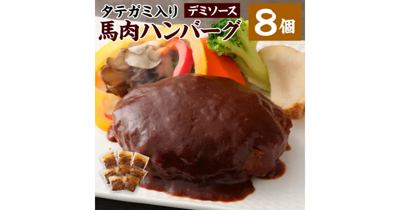 【ふるさと納税】FNタテガミ入り 馬肉ハンバーグ (デミソース) 8個セット 200g×8 馬肉 ハンバーグ デミグラスソース湯煎 温めるだけ 簡単調理 惣菜 グルメ 熊本県 湯前町 送料無料