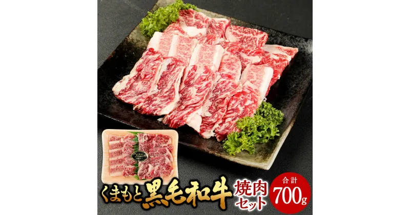 【ふるさと納税】くまもと黒毛和牛 焼肉セット 約700g（カルビ・ロース 約350g 各1パック）熊本黒毛和牛 黒毛和牛 和牛 国産牛 国産牛肉 牛肉 肉 焼き肉 やきにく 焼肉 BBQ バーベキュー 冷凍 国産 お取り寄せグルメ 熊本県 湯前町 送料無料