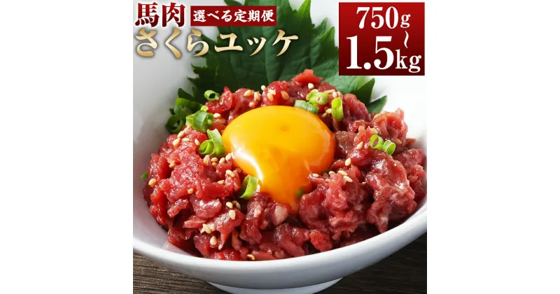 【ふるさと納税】【選べる定期便】馬肉さくらユッケ 1回あたり約250g（約50g×5パック）計約750g 計約1.5kg 3ヶ月 6ヶ月 定期便 馬肉 ユッケ 赤身馬肉 赤身 肉 お肉 生食 おつまみ 小分け カット済み 冷凍 お取り寄せグルメ 熊本県 湯前町 送料無料