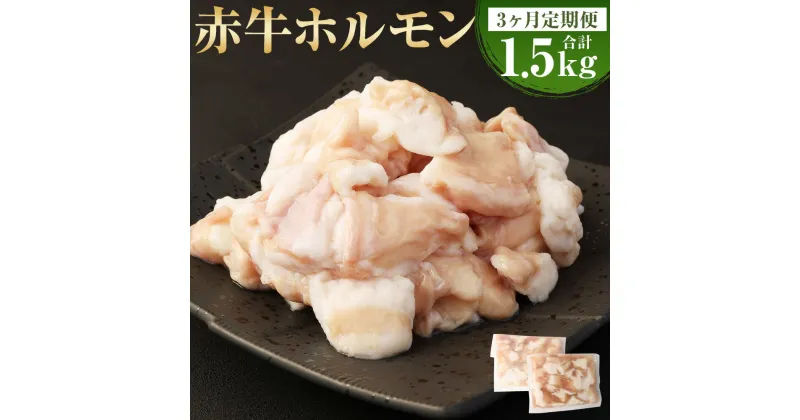 【ふるさと納税】【3ヶ月定期便】赤牛 ホルモン 1回あたり 約500g（約250g×2パック）計1.5kg あか牛 牛ホルモン シロホルモン 小腸 牛肉 和牛 肉 お肉 もつ鍋 もつ煮込み 焼肉 焼き肉 やきにく 冷凍 お取り寄せグルメ 熊本県 湯前町 送料無料