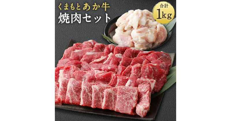 【ふるさと納税】くまもとあか牛 焼肉セット 合計1000g 合計1kg 2種類 セット もも 700g ホルモン 300g モモ 焼肉 BBQ あか牛 牛肉 和牛 お肉 冷凍 熊本県産 国産 送料無料