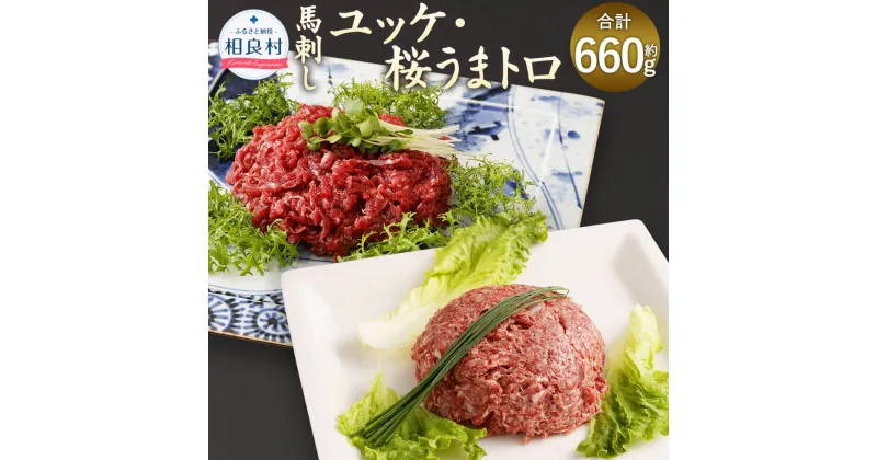 【ふるさと納税】馬刺しユッケ 桜うまトロ(ネギトロ) 12食セット 合計約660g 2種 ユッケ 約50g×6パック 桜うまトロ(ネギトロ) 約60g×6パック ユッケのタレ 15g×6袋 万能和風ソース 15g×6袋 馬肉 馬刺し 刺身 馬 肉 冷凍 送料無料