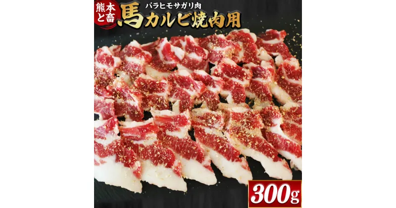 【ふるさと納税】【熊本と畜】馬カルビ焼肉用（バラヒモサガリ肉）約300g ブロック お肉 肉 馬肉 桜肉 焼肉 カルビ バラヒモ サガリ レア 馬焼き 馬刺 お刺身 冷凍 相良村 送料無料