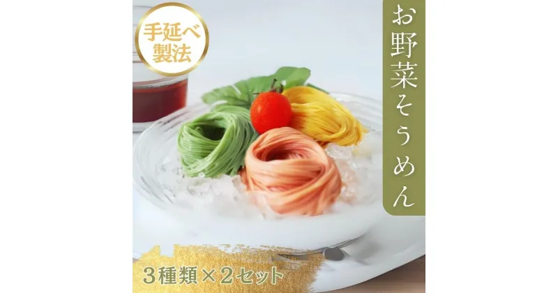 【ふるさと納税】熊本県産野菜の彩り鮮やか　もっちりお野菜そうめん(3種類×2袋)セット 　お届け時期：入金確認後20日前後