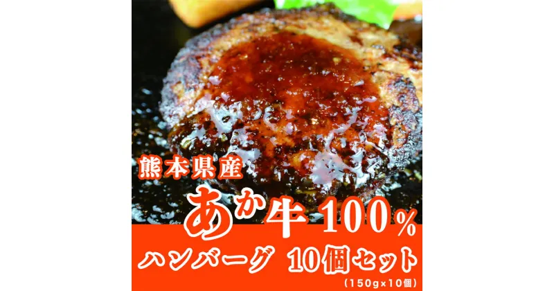 【ふるさと納税】くまもとあか牛100%使用　熊本県産　赤牛ハンバーグ10個入り(150g×10個) 　【お届け時期：入金確認後30日前後】